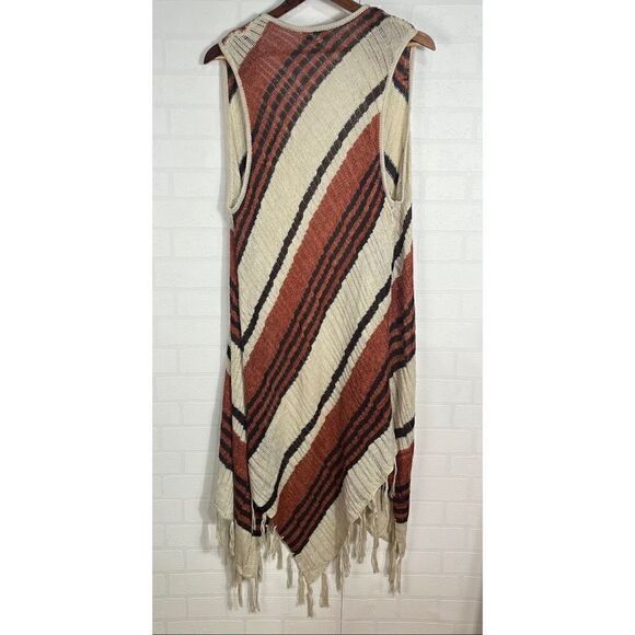 One World Womens Knit Cardigan Size XL Striped Sleeveless - Picture 2 of 16